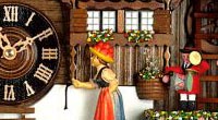      This is the world-famous Black Forest H�sli - a replica of an historical house in the high Black Forest. This exceptional cuckoo clock with its attention given to details is a work of art whose comparison is still to be found.      Chalet-Style 8-day cuckoo clock. This musical cuckoo clock plays two melodies in exchange from one hour to the next, always on the full hour. The dancers are turning while the music plays.Click on the Image to See the whole Clock